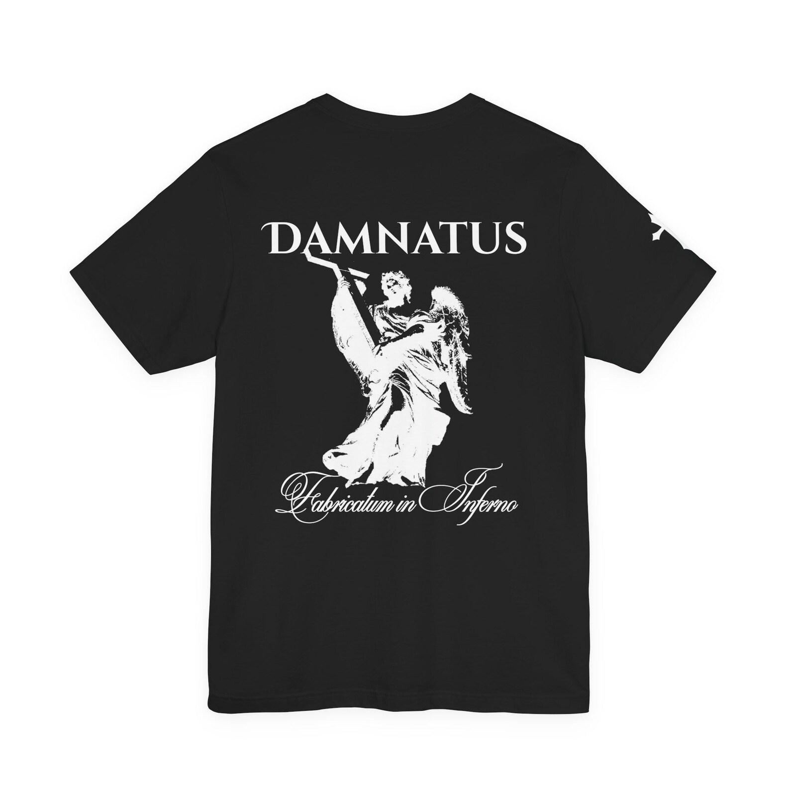 DAMNATUS Gothic Fallen Angel T-Shirt, Dante Inferno Streetwear Tee S