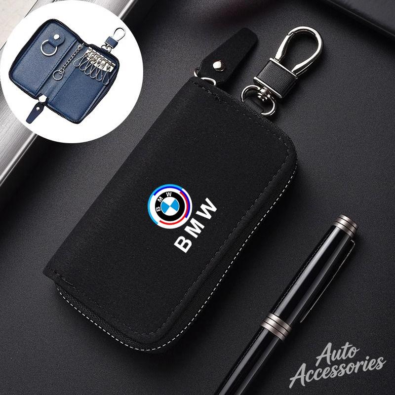 Car Key Cover Case Emblem Zipper Styling Wallet Leather Accessories For BMW X1 X2 X3 X5 X4 X6 X7 G30 G20 G32 G11 G12 F40 F30 F20
