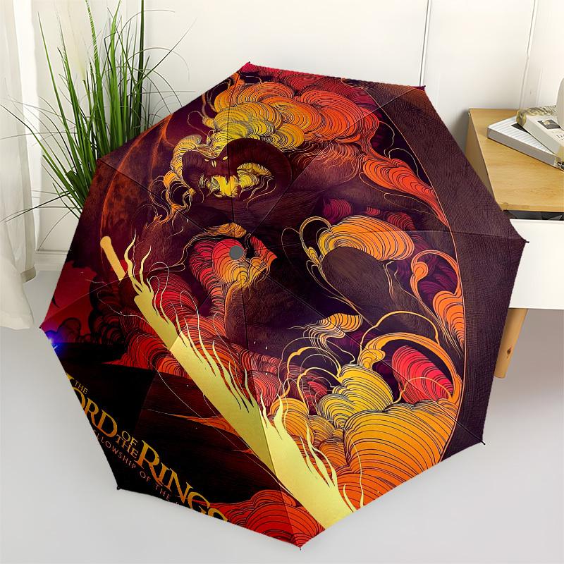 1pc Dragon Slaying Sword Flames Fantasy Artwork Umbrella with Plastic Handle,Suitable for All Seasons Travel Outdoor Multi-functional UmbrellaDCS020