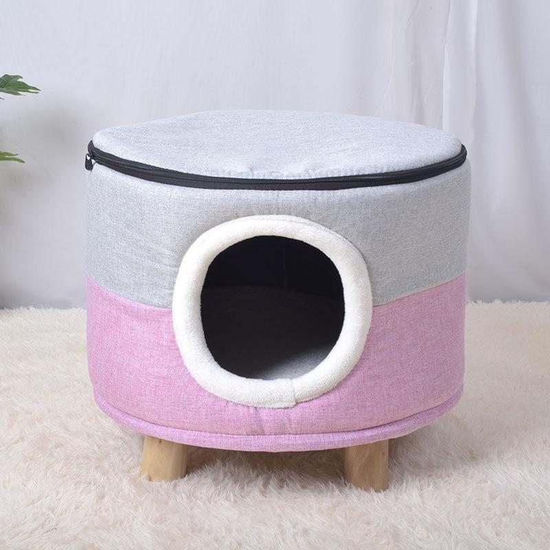 Scaun Cuib Pisică pentru Toate Sezoanele  Animal de Companie Pisică Închis Cuib Câine Tip Casă  Cuib Detașabil și Lavabil Pat Pisică