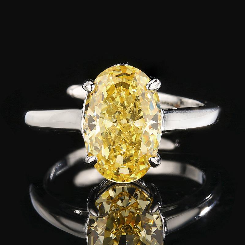 Accessories Jewelry Sets Necklaces Rings Earrings Oval Shaped High Carbon Diamonds Fashionable Women High-end