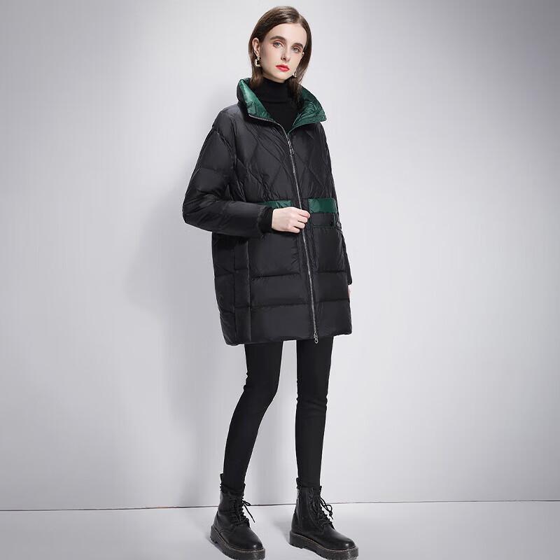 Tachi Women's Color-Block Stand-Collar Down Jacket