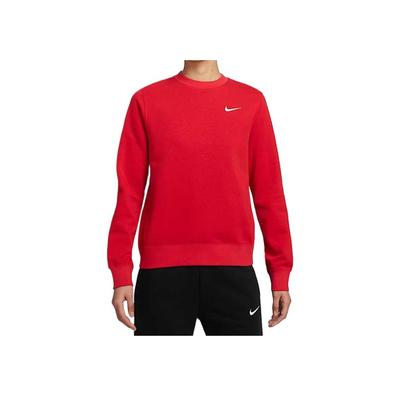 Nike Club SS25 Team Series Brand Logo Embroidered Casual Soft Crew Neck Sweatshirt Women Sweatshirt University-Red IB8752-657