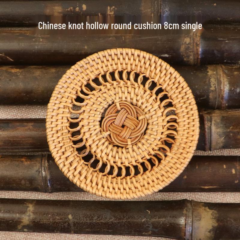 Hand-Woven Rattan Coaster & Non-Slip Table Mat Set: Heat-Resistant Placemats for Water Cups, Teapots, Bowls, Plates & Dining Tables.