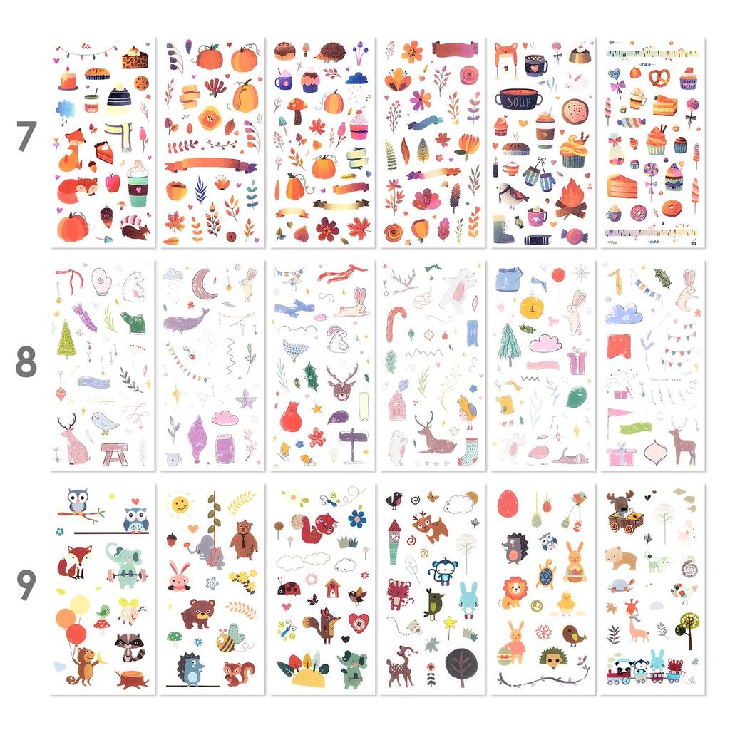 Decorative Sticker Pack for 72 12 Assorted Washi Decorative Adhesive Graffiti Patches Adults 1500+ Designs, Sheets, Themes, Stickers, Stickers,