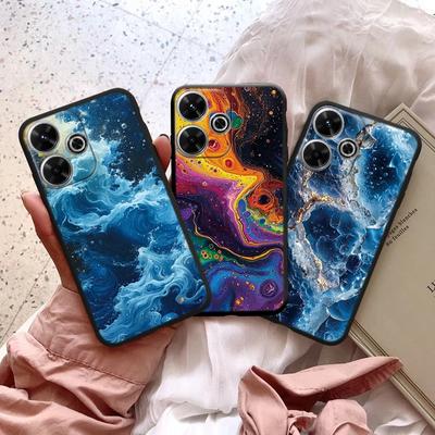 جراب سيليكون ناعم بنمط رخامي لهاتف Samsung A55 A35 M35 S24 Ultra Xiaomi Redmi Note 13 Poco C65 iPhone 15 غطاء حماية مضاد للصدمات للكاميرا