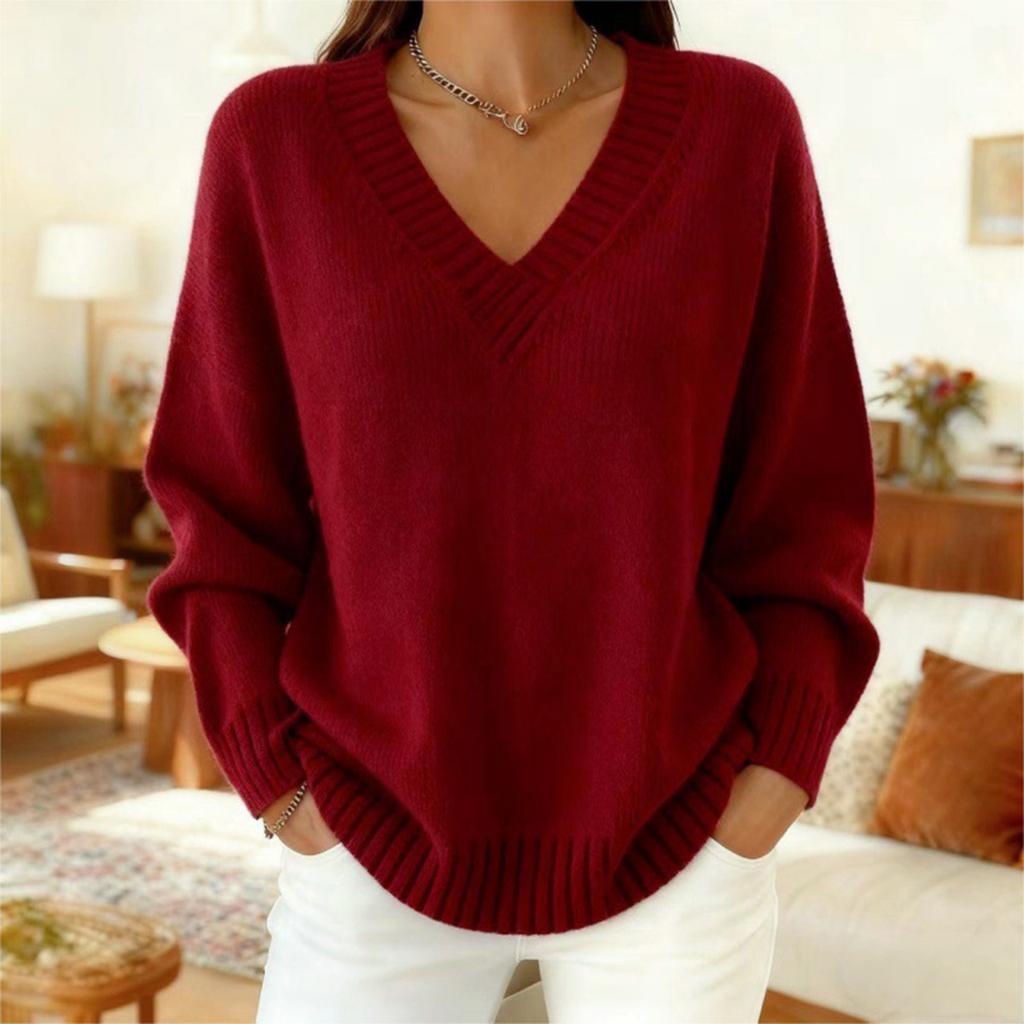 Damen Langarm Strickpullover Tops