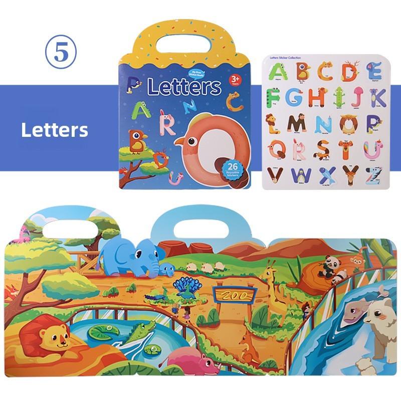 Educational Sticker Kids Book With Animal Dinosaur Pattern For Recognition Skill