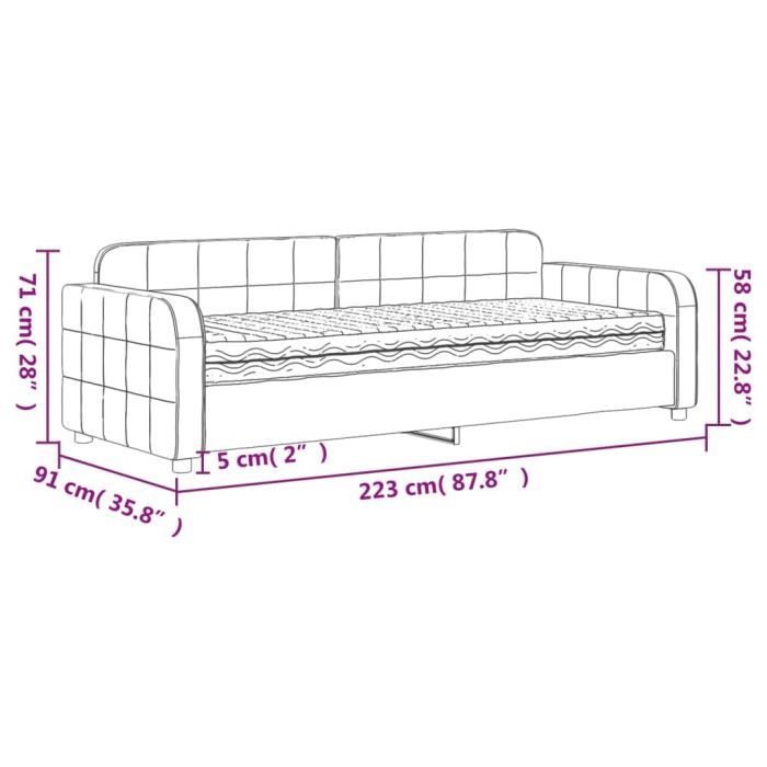 VidaXL Daybed with Mattress Yellow 80x200 Cm Velvet 3196903