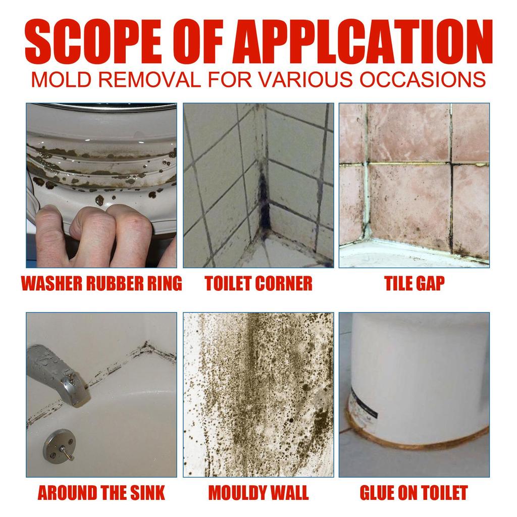 Jaysuing Mildew Remover, Cleaning and Stain Removal Anti-Mold Cleaner for Bathroom and Kitchen Ceilings and Walls, 120g