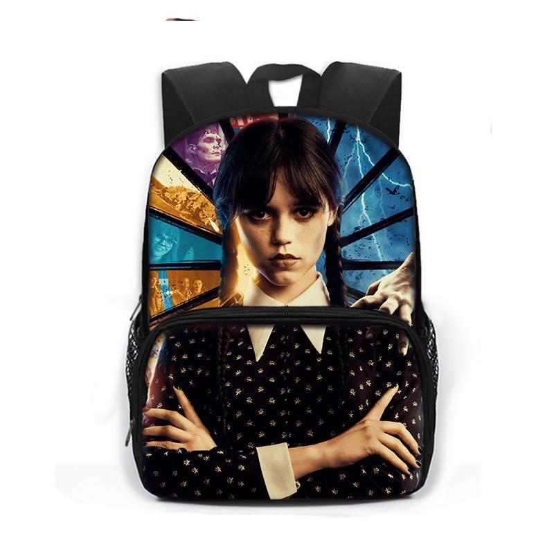 Wednesday The Adams Family Backpack – Large Capacity Schoolbag Travel Bag Kid Gift