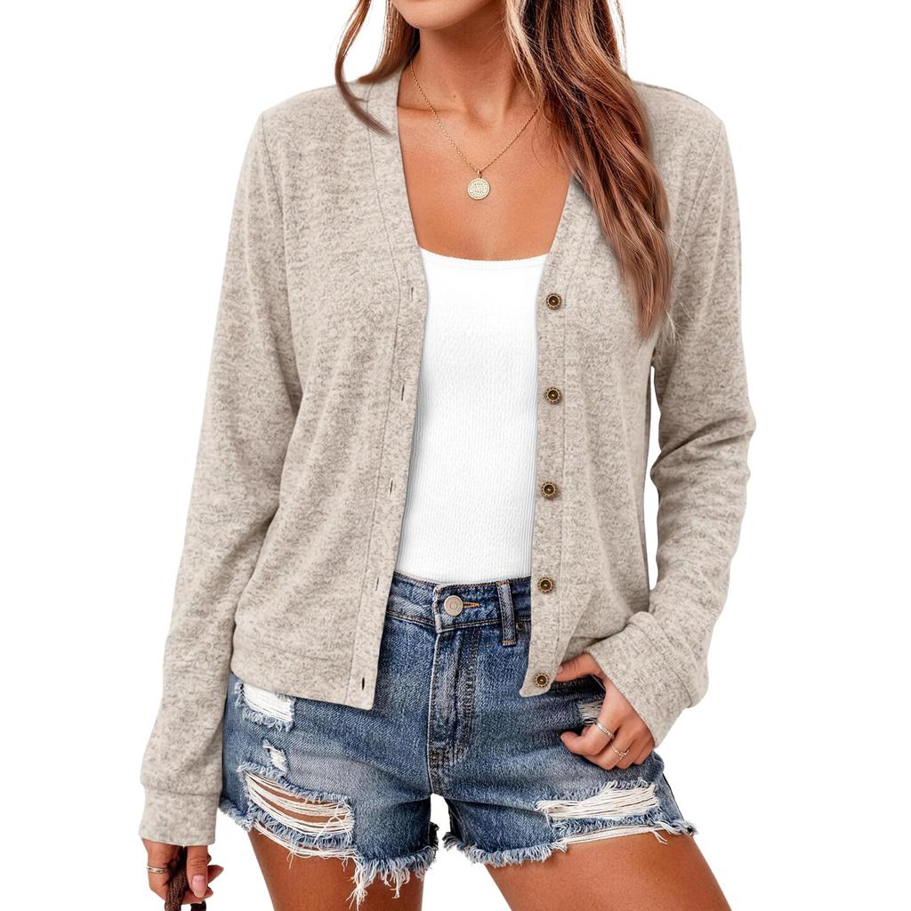 Women's Casual Brushed Long Sleeve Jacket for Everyday Wear and Travel Outfits