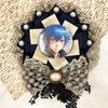 Lace Ribbon Oshikatsu Magnet Otakukatsu 57mm 75mm Rosette/Navy [Used]