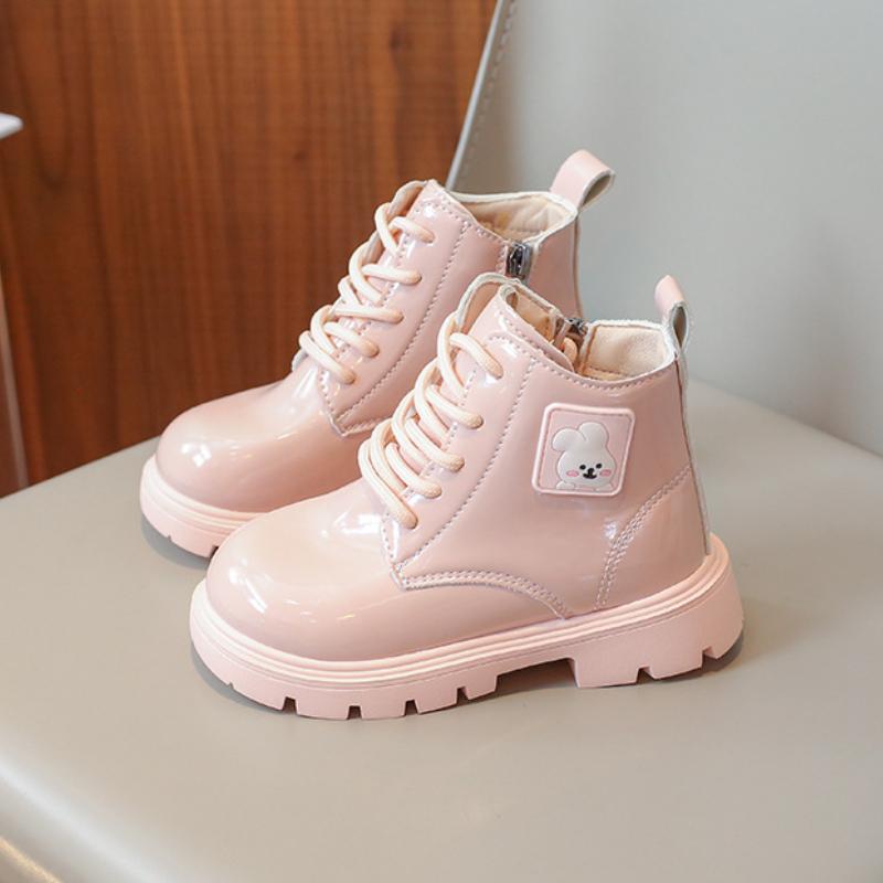 

2024 Весна Осень Зима Ботильоны Легкие Туфли на платформе для девочек Бордовые Бежевые Черные Короткие Сапоги для мальчиков Супер Уютная Обувь 30 розовый