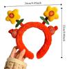 Chinese Style New Year Red Plush Headband Wealth Flower Girls Face Wash HairBand Fashion Sweet Children Hair Hoop Photo Prop