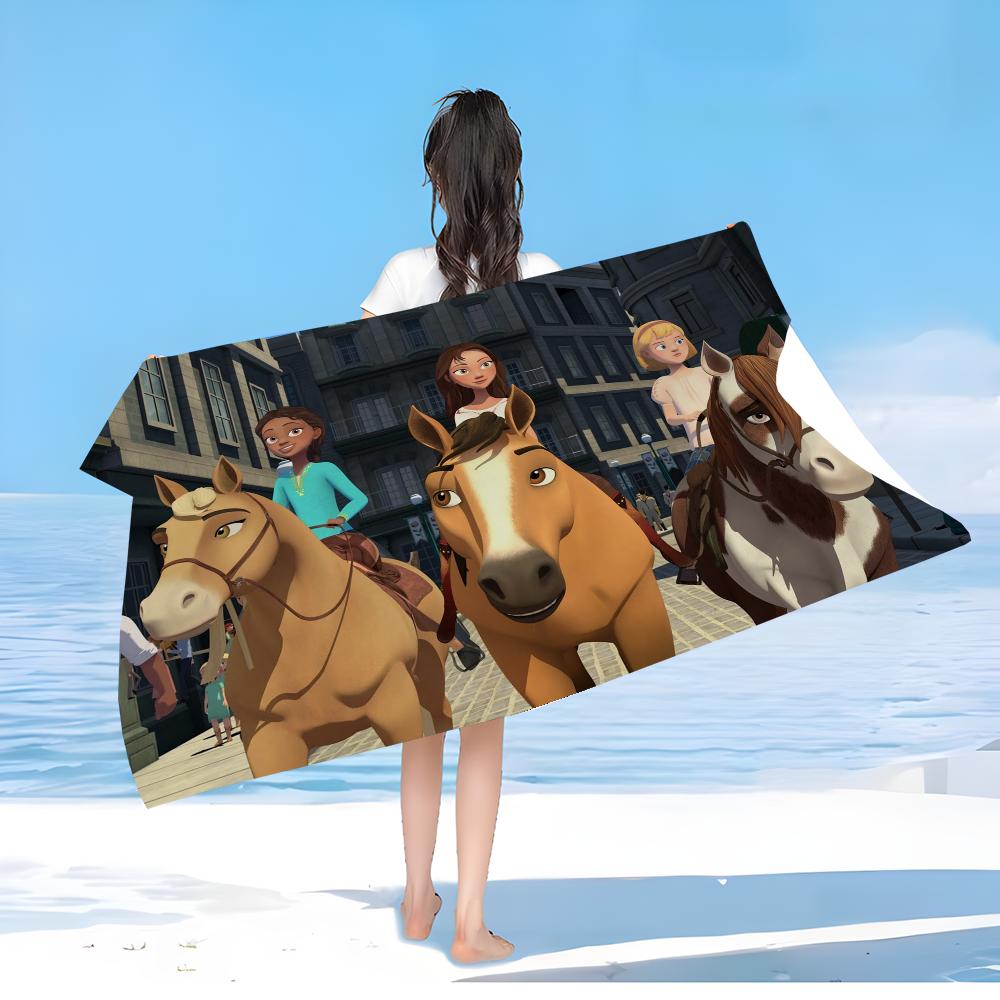 Spirit Riding Free Horses Microfiber Beach Towel Absorbent Quick dry Soft Yoga Swimming Resort Mountain Climbing Towel