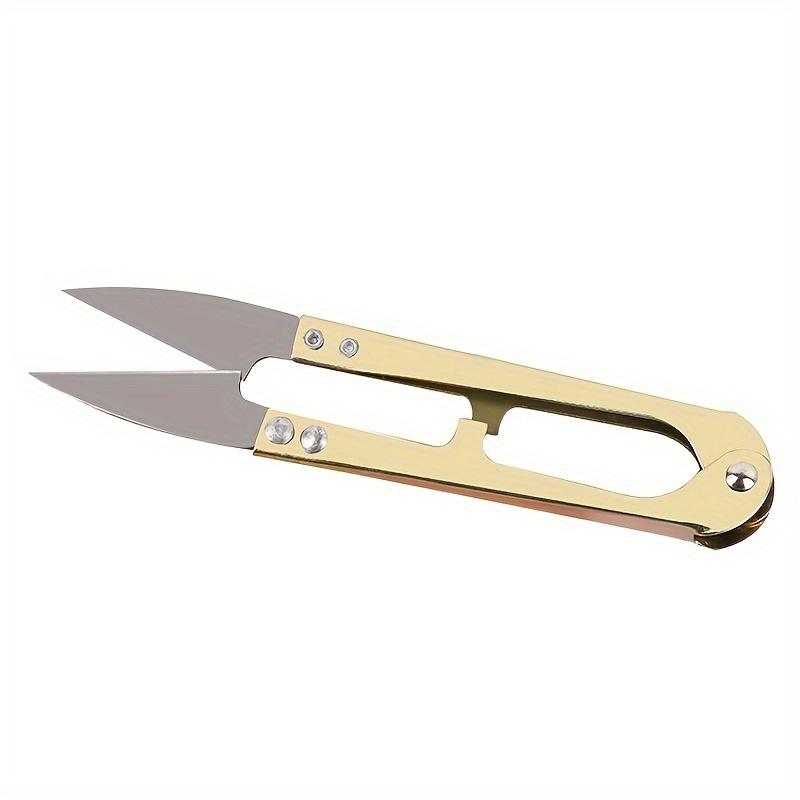 

5pcs Spring Loaded U-Shape Embroidery Scissors Durable Stainless Steel Thread Cutter
