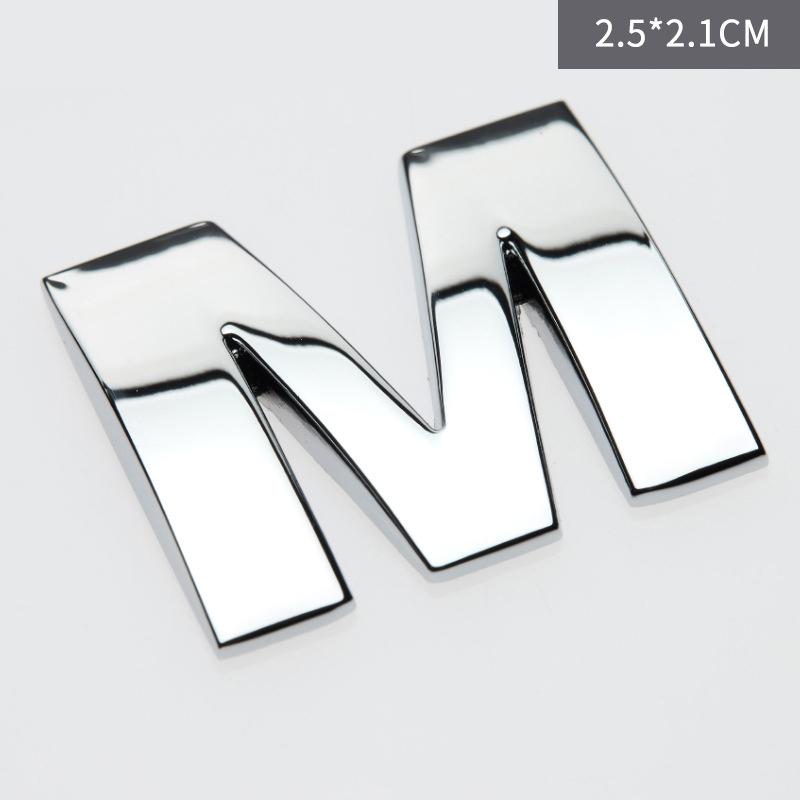 Custom 3D Car Number Alphabet Stickers Zinc Alloy Metal Chrome Emblem Scratch Proof Durable for Auto Badge Motorcycle Laptop Decor