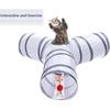 Cat Tunnel Tube Toys, Tunnels for Indoor Cats, 3 Way Colorful White Gray Collapsible Interactive Toy with Balls for Rabbits, Kittens, Ferrets, Puppy