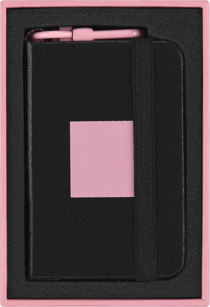Moleskine Schlüsselanhänger Notizbuch mit BLACKPINK Kollektions-Anhänger, Schwarz und Rosa, SKCHARMNTB7932BP04