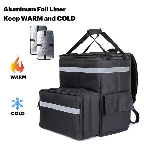 Food Delivery Bag Insulated Backpack Large Capacity Strong Load-bearing Expandable Cooler Bag Reusable Pizza Food Delivery Bag