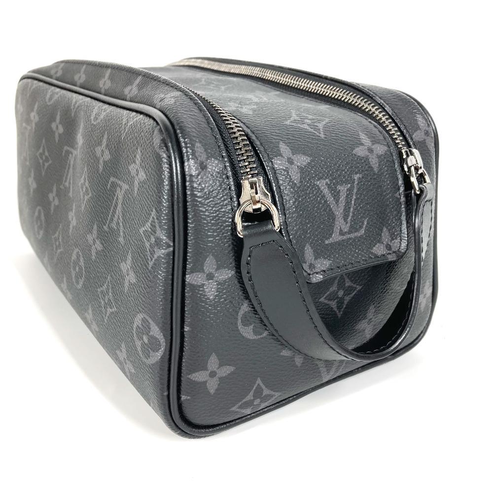 Louis Vuitton M46354 MonogramEclipse Dopp-kit Clutch Pouch Hand Bag Black Unused