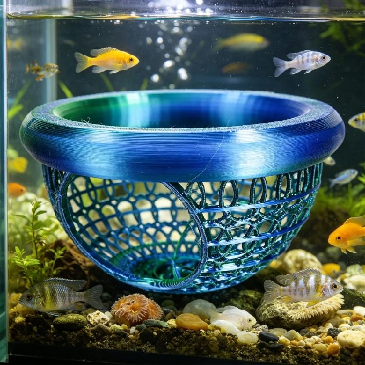 Artistic Floating Betta Bed with 3D Print Design Hideouts Cave Shelter Place for Aquarium Underwater Display Accessory