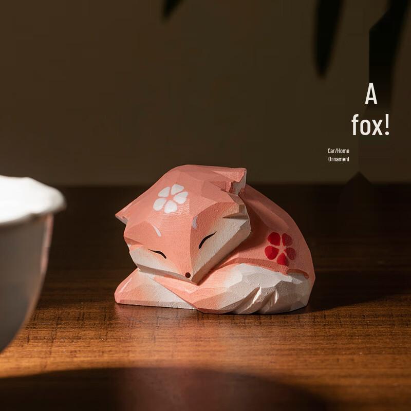 OLOMM Artisan Wooden Fox Car Ornament