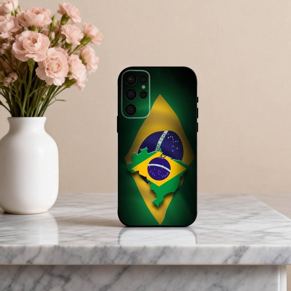 

COOL B-Brazilian-N F-Flag-G ART Phone Case For Samsung S25,24,23,22,30,21,10,9,Ultra,Plus,Lite,FE,4,5 G Soft Black Case Samsung S30plus5G