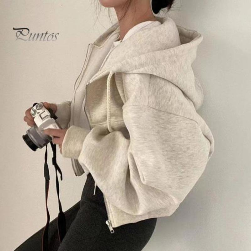 Frühling Damen Mantel Kapuze Kordelzug Lange Ärmel Taschen Reißverschluss Elastische Bündchen Saum Locker Sport Hoodie Freizeit Tägliche Kleidung Jacke
