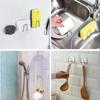 40PCS Kitchen Sponges Holder Stainless Steel Sink Sponges Drain Drying Rack Self Adhesive Storage Holder Wall Hooks Kitchen Organizer