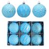 Set of 6 Decorative Christmas Ornaments with Matte Finish and Embossed Pattern for Holiday Tree and Venue Decoration