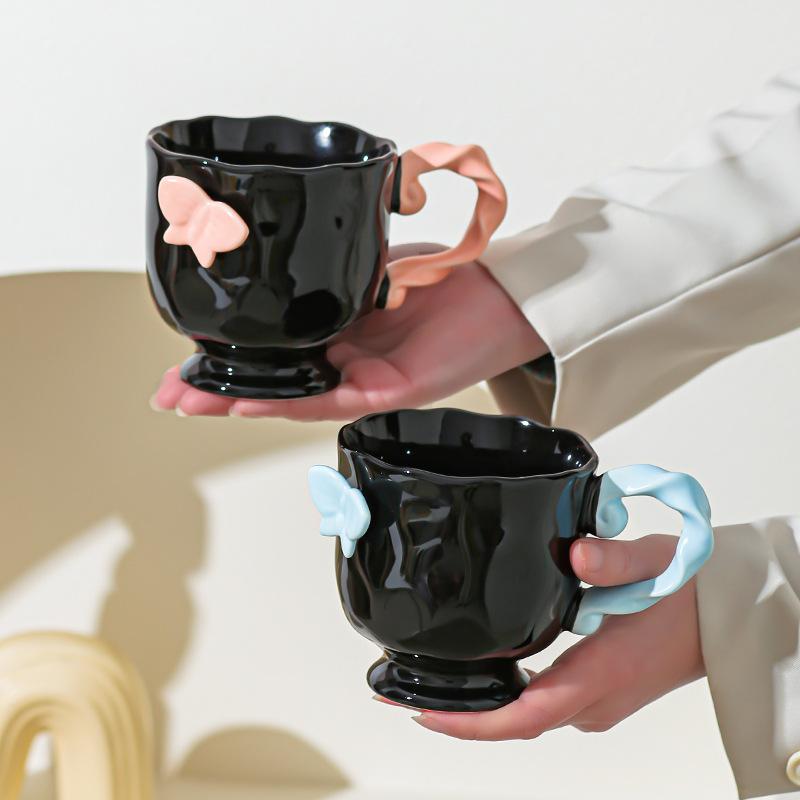 Personalized Design Three-dimensional Butterfly Cup Retro Medieval Girls Coffee Cup Mug Wedding Company Gift Souvenir