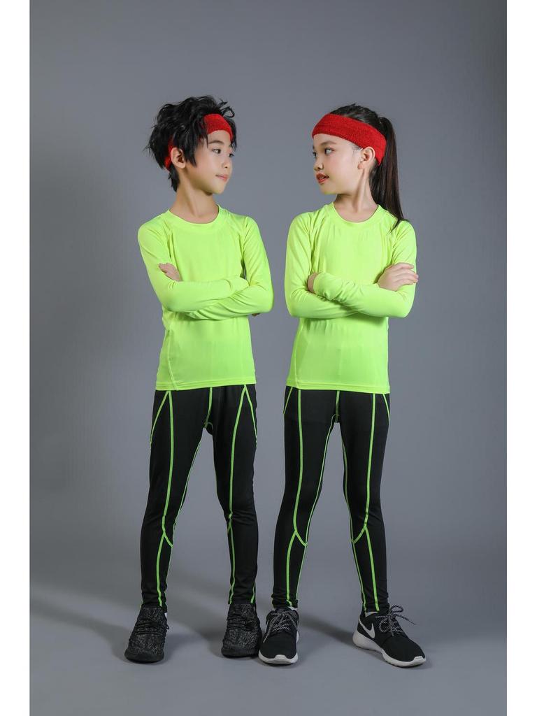 Speedy Kids' Compression Sports Suit: Quick-Drying Basketball & Football Training Gear for Spring and Autumn