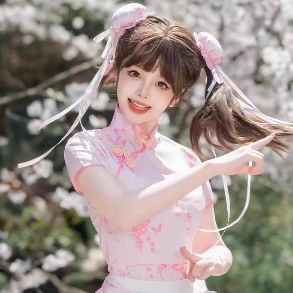 Chinese Bun Cover with Cotton Filling, Chinese Lolita Hair Ornament, Bun Hairpin, Ribbon, Chinese Lolita Hair Clip, Halloween, School Festival,