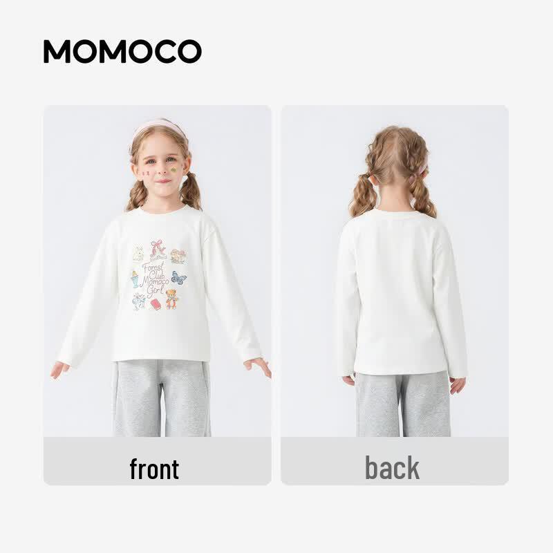 MOMOCO Girls' Autumn Long-Sleeve T-Shirt
