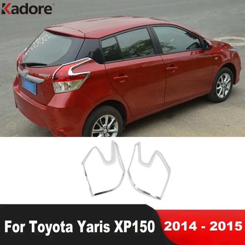 For Toyota Yaris XP150 Hatchback 2014 2015 Chrome Car Rear Tail Light Lamp Cover Trim Taillights Frame Trims Accessories
