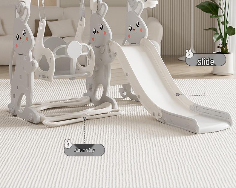 Children's Indoor 3-in-1 Slide & Swing Set for Ages 2-10