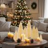 OurWarm 8Pcs Mini Christmas Trees, Small Xmas Tree for Tabletop Xmas Decor Village Crafts Winter Holiday Table Decorations