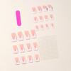 Duckbill Style White French Tip Press-On Nails with Pearl Bow