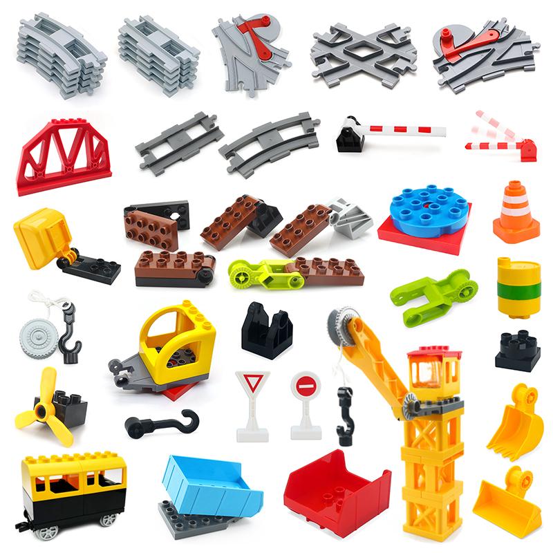 Kinder Pädagogische Große Bausteine Schienenzubehör Schienenset Zug Elektrisch Zusammenbauen Kompatibel mit Duploed Spielzeug Geschenk