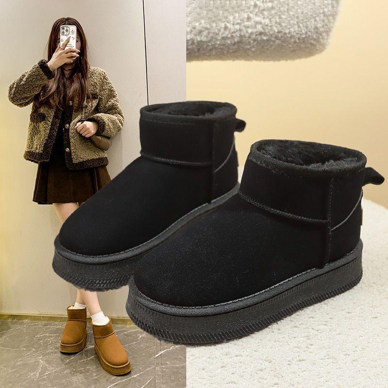 Niche Simple Snow Boots Children 2025 Autumn and Winter New Thick-soled Velvet Warm and Comfortable Women's Snow Boots