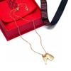Japanese-Korean Style Rhinestone Key Lock Clavicle Pendant Necklace for Women
