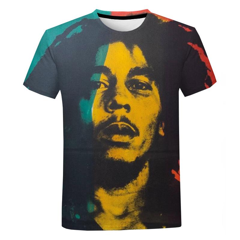

Y2K Мужская Одежда Боб Марли Графические футболки Круглый вырез Оверсайз Футболка Мода Harajuku Уличная одежда Топы Футболки
