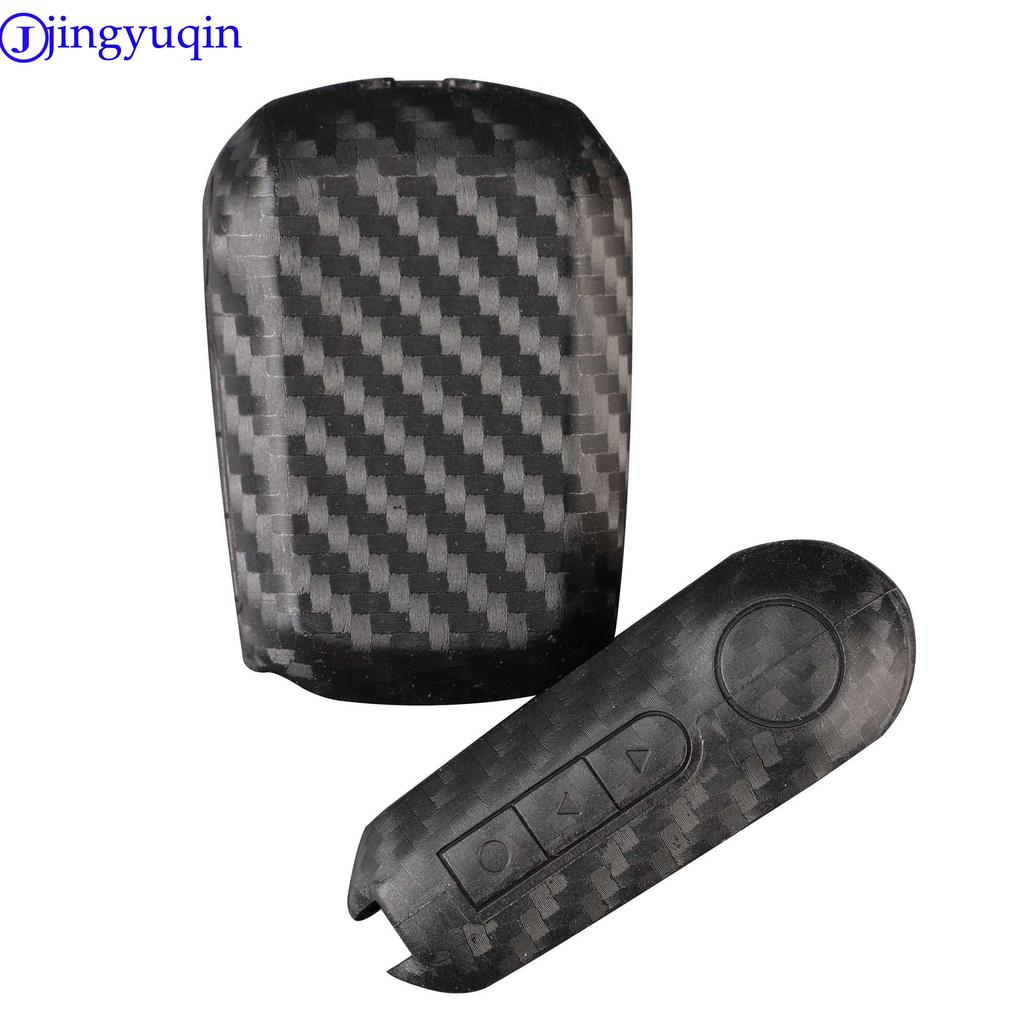 Jingyuqin 3b Carbon Fiber Patten Silicone Car Key Shell For Starline A92/A94/V62/A62/A64 LCD Car Key Holder Case Cover