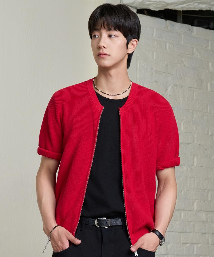 Hyoji 26 Ss Washable Cotton Two-Way Round Knit Zip-Up Cardigan (5 Colors)