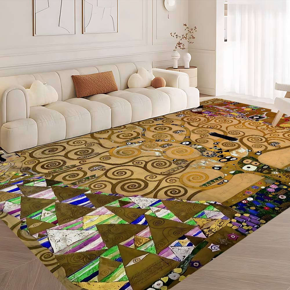 Gustav Klimt The Kiss Floor Mat Rectangle Anti-slip Home Soft Badmat Front Door Indoor Outdoor Mat Welcome Doormat