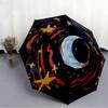 1pc Moon Stars Fashionable Automatic Opening/Closing Folding Umbrella with 8 Bones, Windproof Portable, Daily Use, Festive Gift001