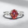 2026 New S925 Silver 6x8mm Oval Padparadscha Dove Egg Ring - High-End Jewelry