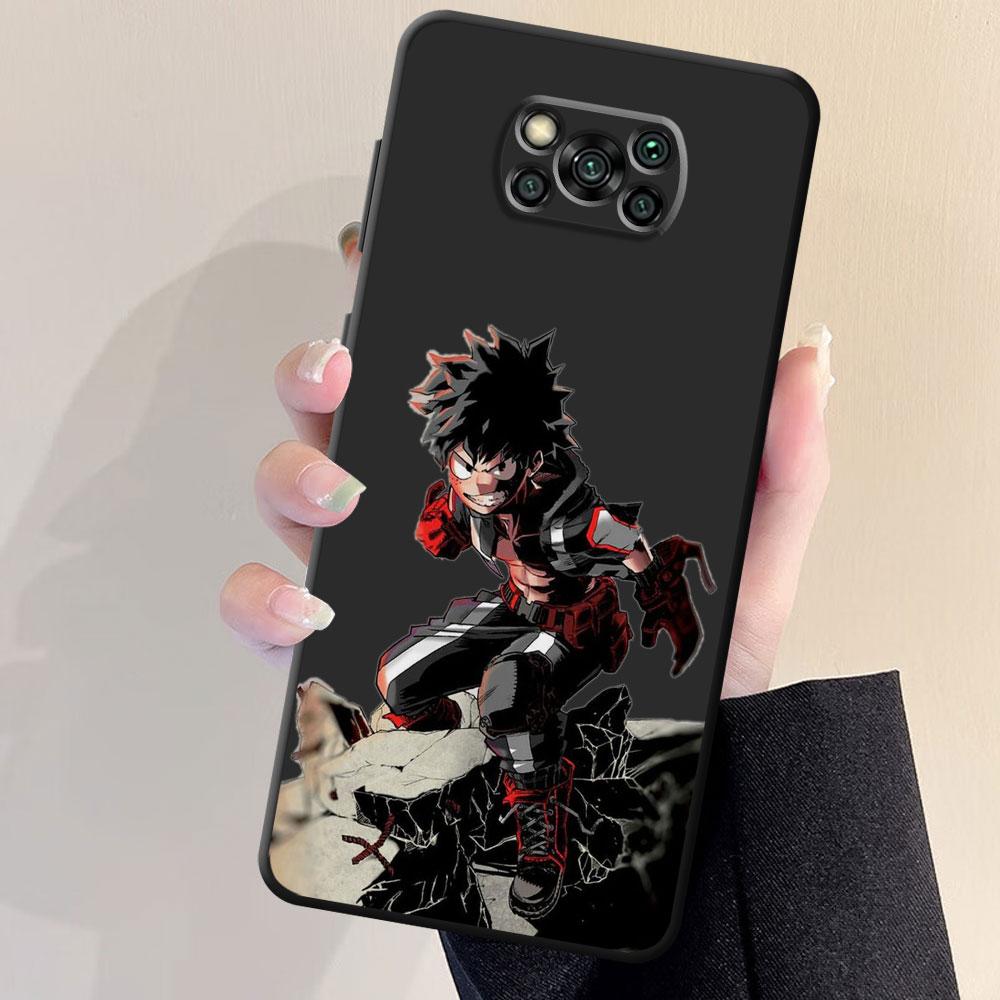 Anime My Hero Academia Case for Xiaomi Poco F4 F1 M4 5G X4 X3 Pro F3 GT X3 NFC M3 C40 F3 GT X4 NFC X4 Pro Matte Black Coque